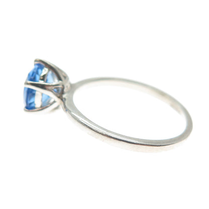 DAZZLERS 925 Sterling Silver Round-Cut Nano Tanzanite Ring Size 6.25