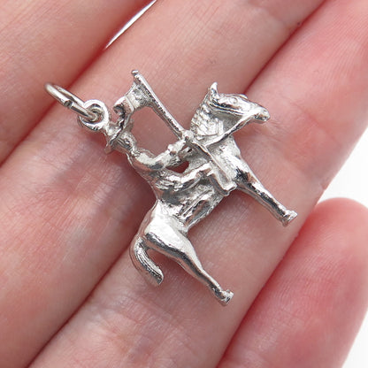 925 Sterling Silver Antique Royal Canadian Mounted Police Horse Mini Pendant