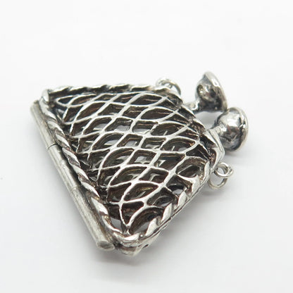 925 Sterling Silver Vintage C Z Ladies Pouch Necklace Central Part