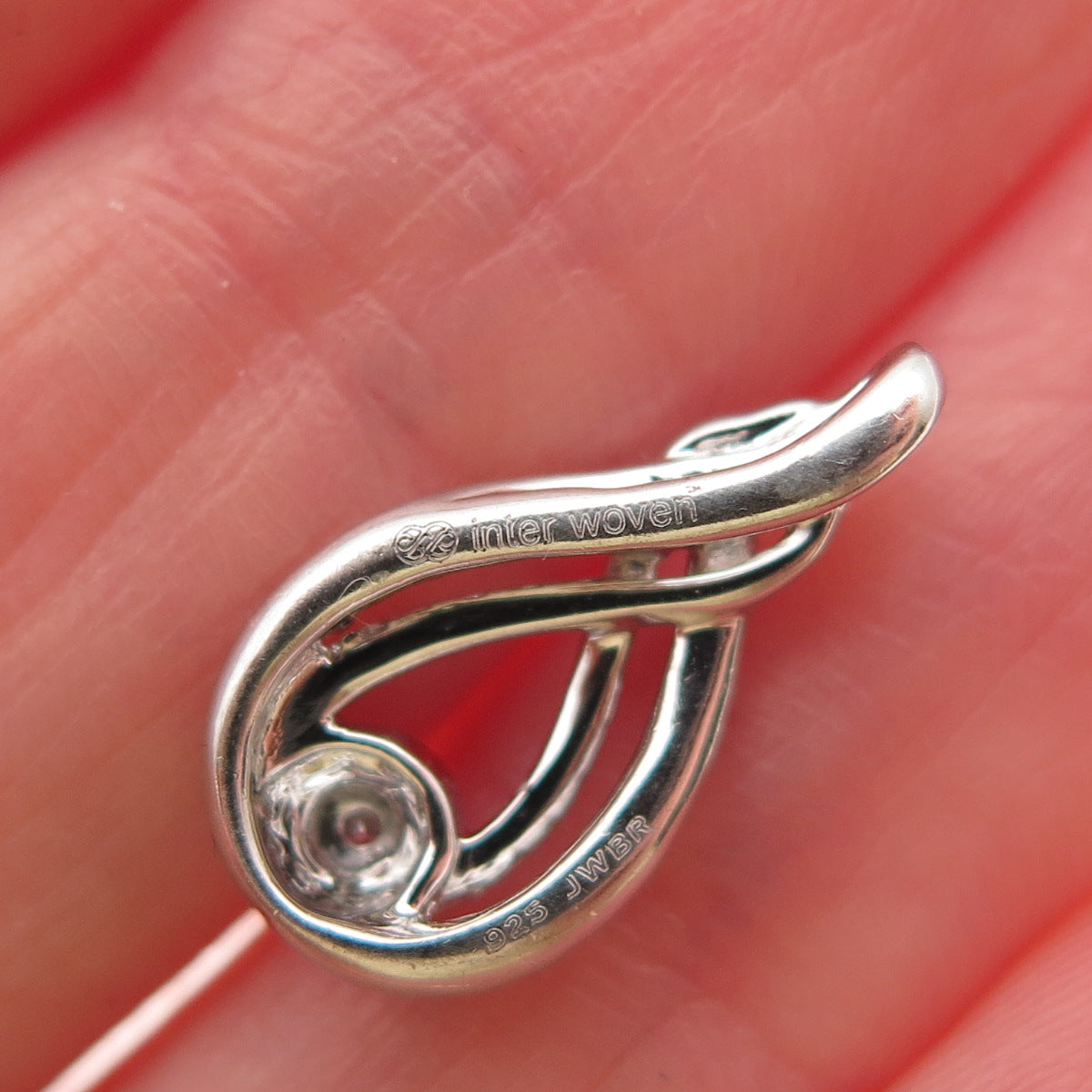 Jane Seymour 925 Sterling Silver Real Diamond Inter Woven Mini Charm Pendant