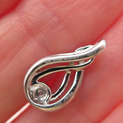 Jane Seymour 925 Sterling Silver Real Diamond Inter Woven Mini Charm Pendant