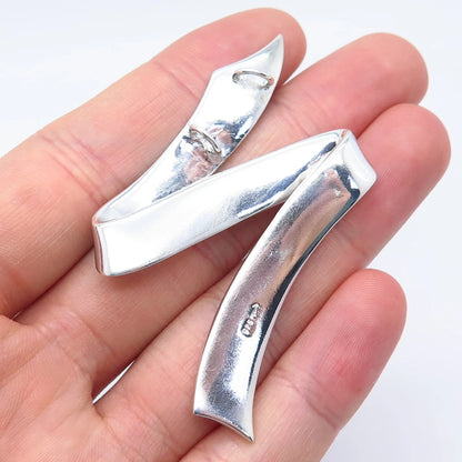 925 Sterling Silver Vintage Ribbon Slide Pendant