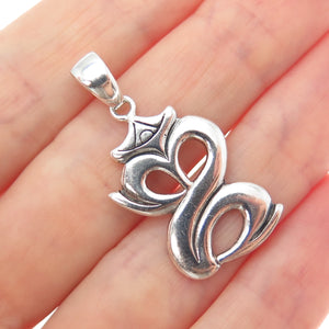 925 Sterling Silver Vintage Om of Love Charm Pendant