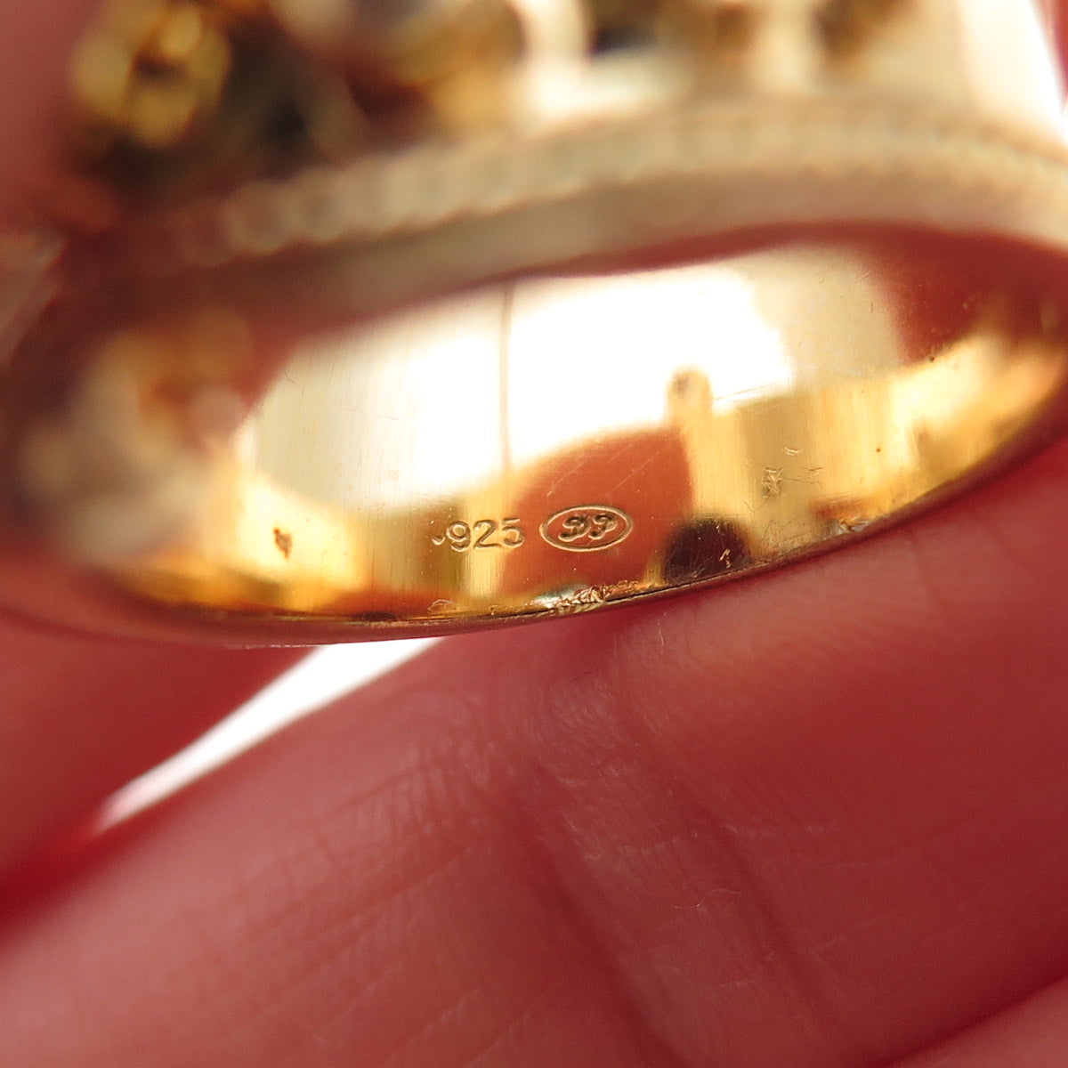 Michael Drechsler Sterling Gold Plated Tourmaline Aquamarine & Topaz Ring Size 7