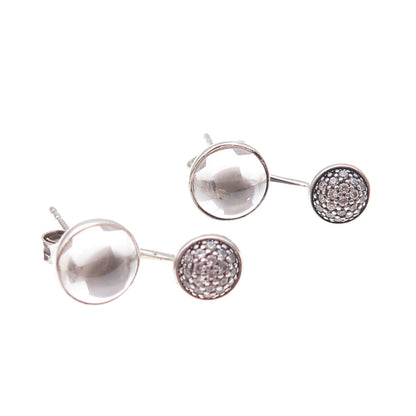 Pandora Sterling Silver C Z Dazzling Poetic Droplets Interchangeable Earrings