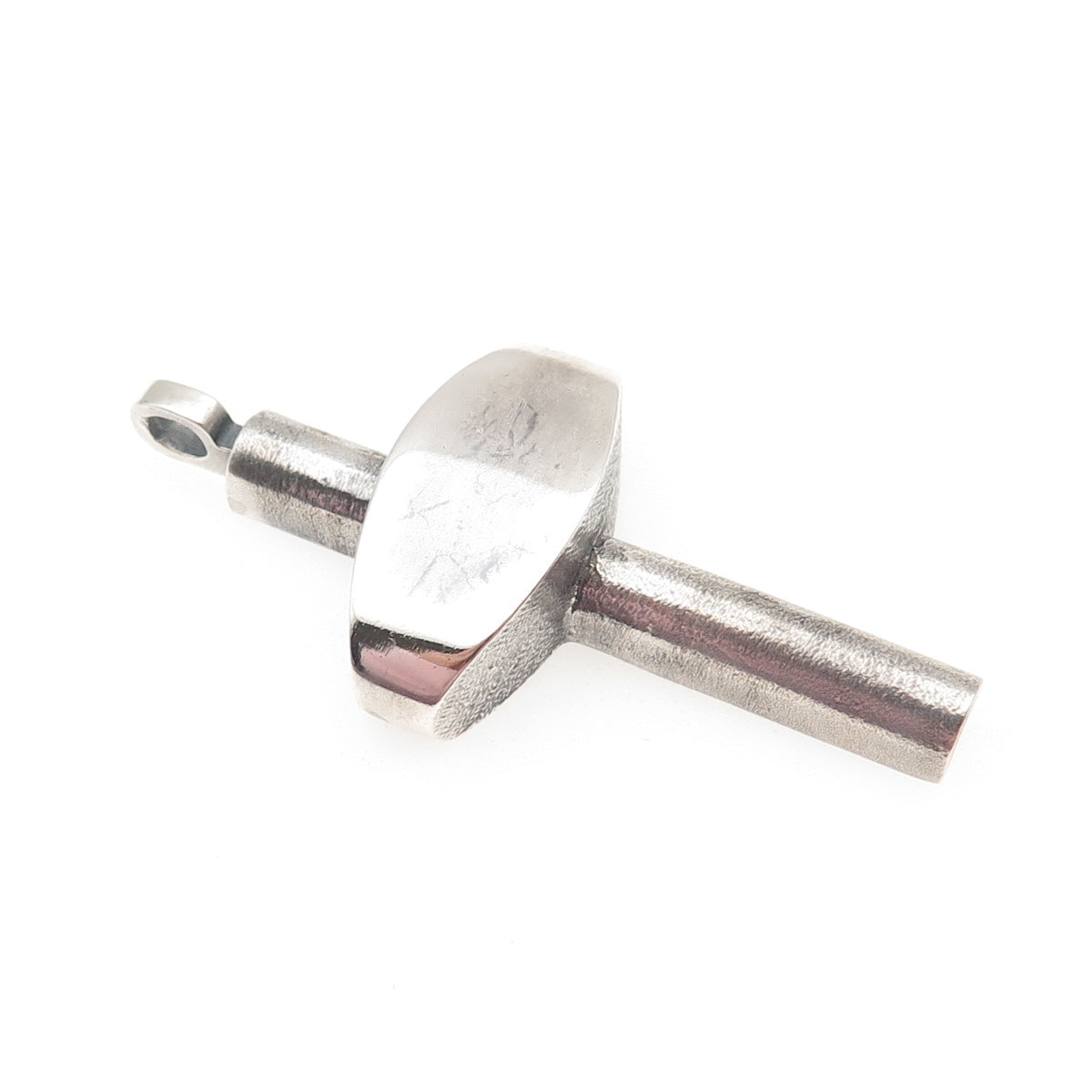 925 Sterling Silver Vintage Modernist Cross Oxidized Pendant
