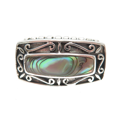 CFJ Collins Fine 925 Sterling Silver Vintage Real Abalone Shell Ring Size 6.25