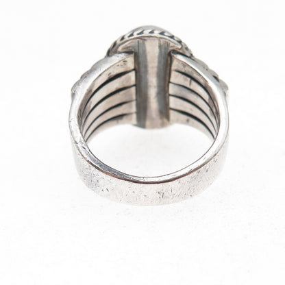 Old Pawn 925 Sterling Silver Vintage Southwestern Lapis Tribal Ring Size 7