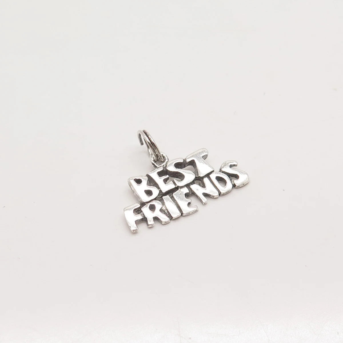 925 Sterling Silver Vintage "Best Friends" Charm Pendant