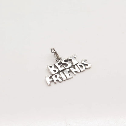 925 Sterling Silver Vintage "Best Friends" Charm Pendant