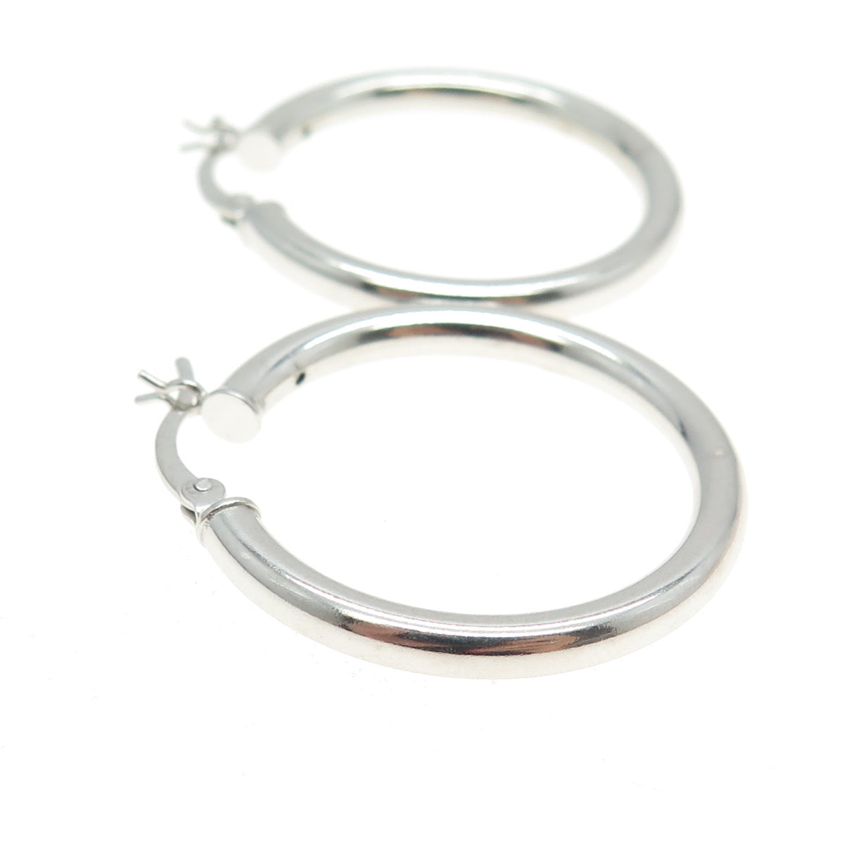 925 Sterling Silver Tube Hoop Earrings