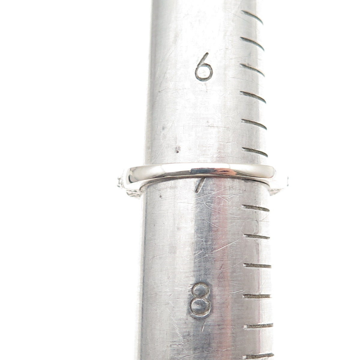 925 Sterling Silver Real Round-Cut Diamond Engagement Ring Size 7