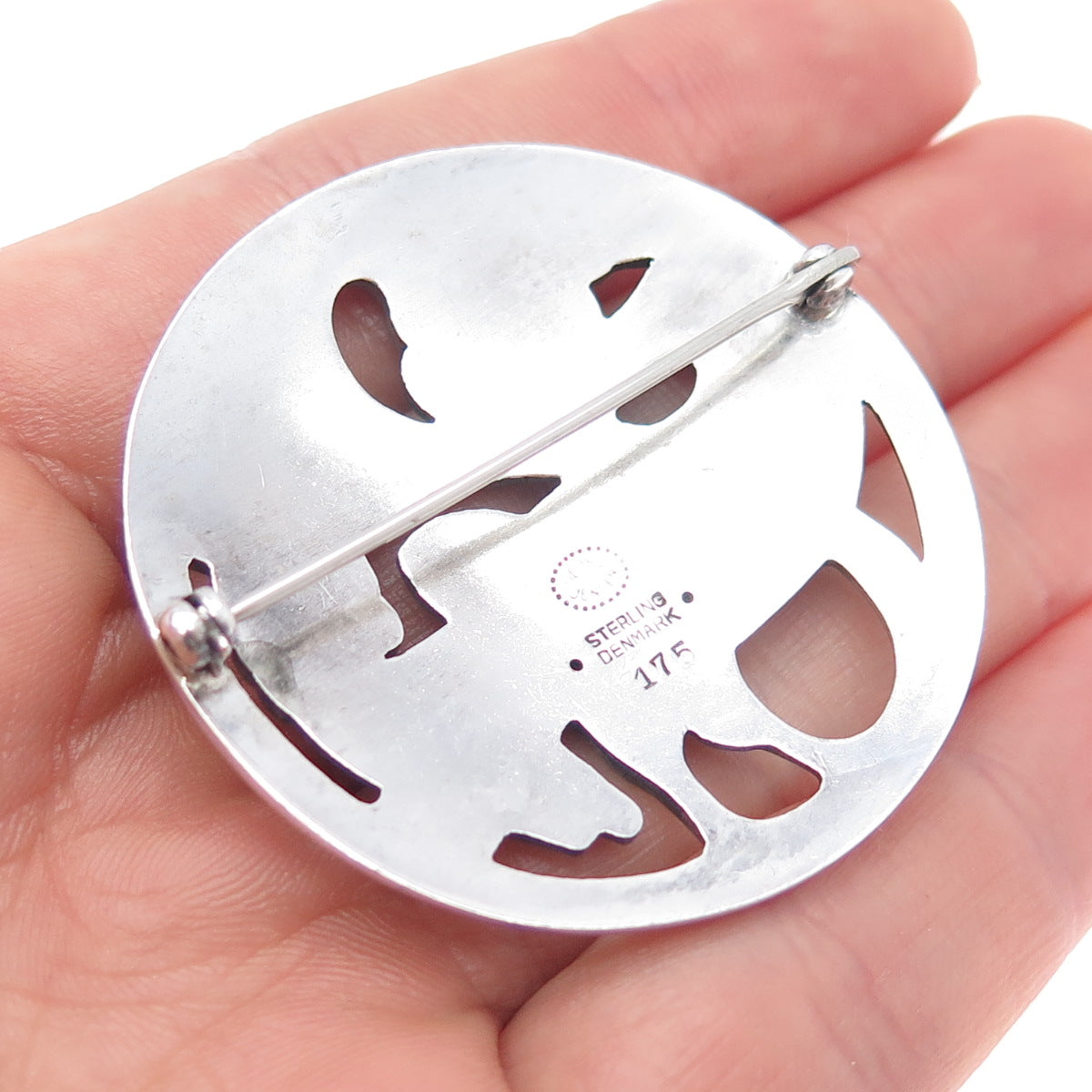 GEORG JENSEN 925 Sterling Silver Antique Denmark Dove Pin Brooch #175