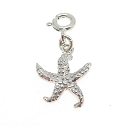 925 Sterling Silver Pave C Z Starfish Charm Pendant
