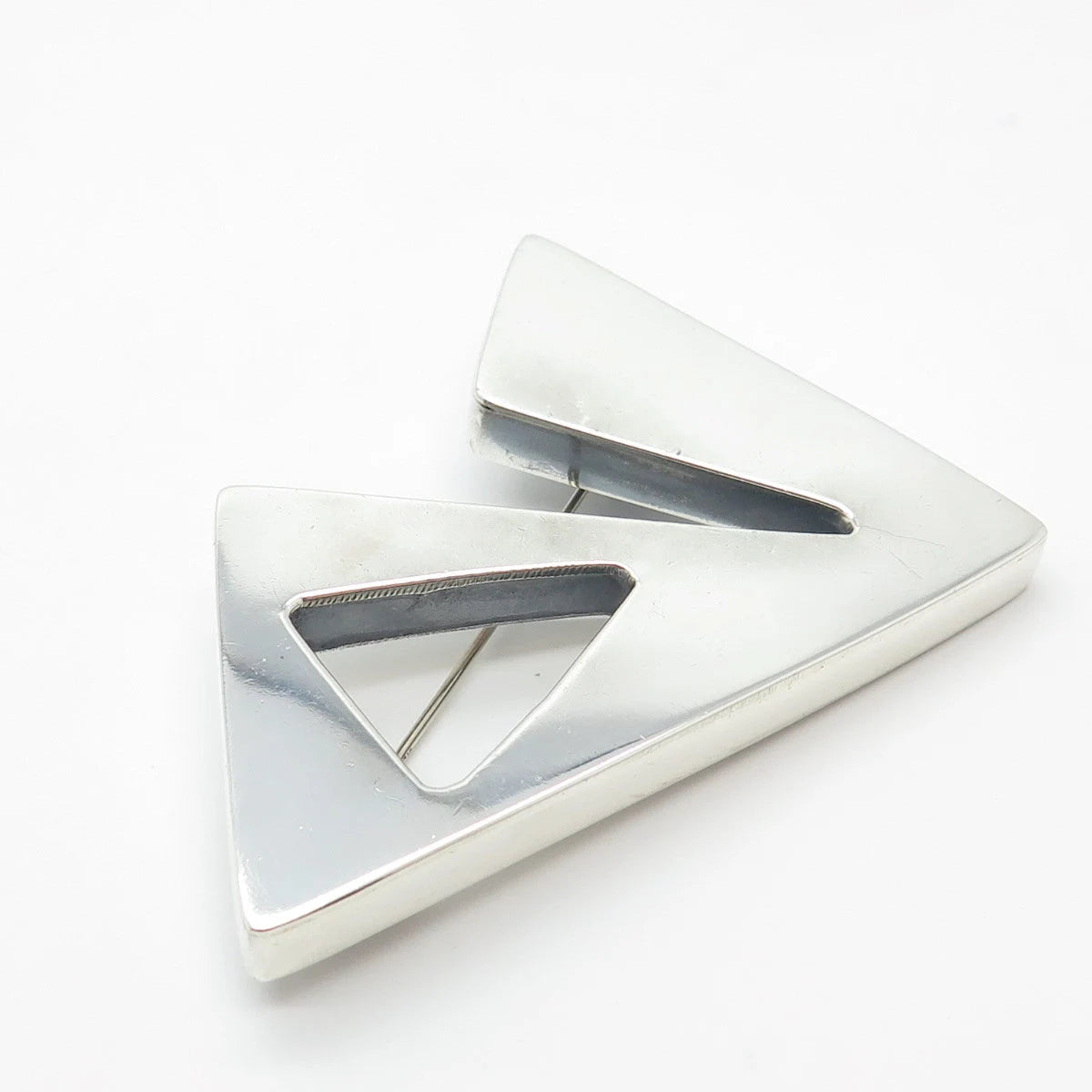 925 Sterling Silver Vintage Geometric Pin Brooch