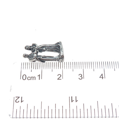 GRIFFITH & SONS CO 925 Sterling Silver Vintage Wedding Oxidized Slide Pendant