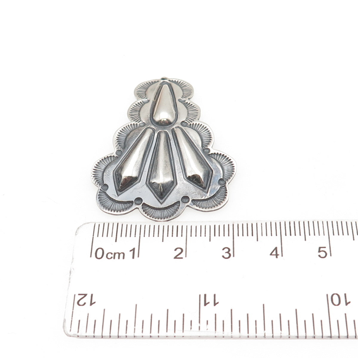 Old Pawn 925 Sterling Silver Vintage Southwestern Oxidized Tribal Charm Pendant