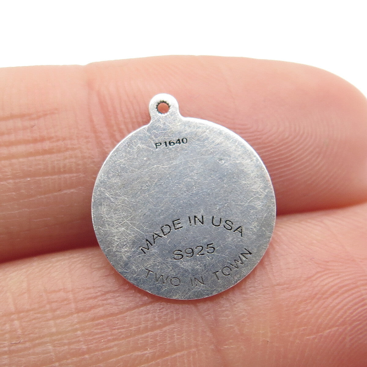 TWO IN TOWN 925 Sterling Silver USA Goat Round Charm Pendant