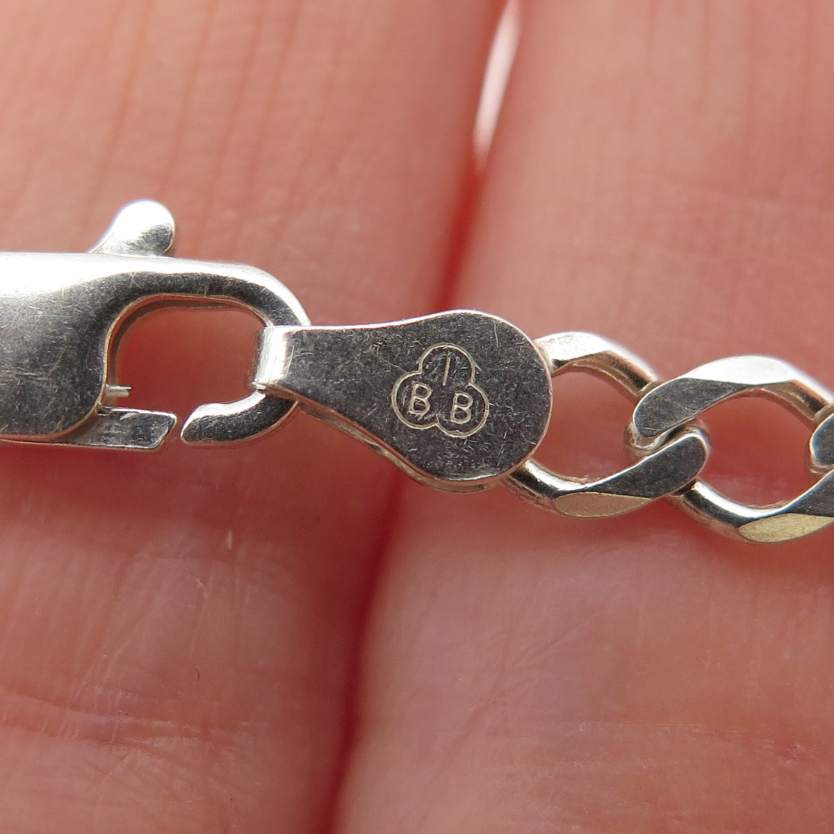 925 Sterling Silver Vintage Italy Figaro Chain Necklace 20"