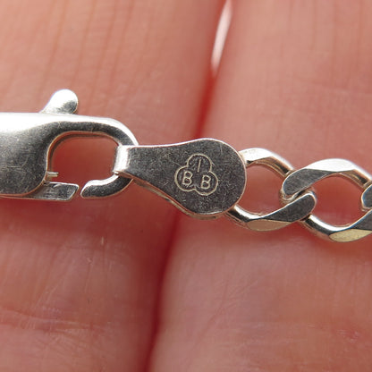 925 Sterling Silver Vintage Italy Figaro Chain Necklace 20"