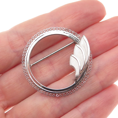 Curtis Curtman 925 Sterling Silver Vintage Filigree Circle Floral Pin Brooch