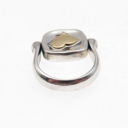 925 Sterling 2-Tone Vintage Dodo Chick Stringimi Reversible Ring Size 5.25