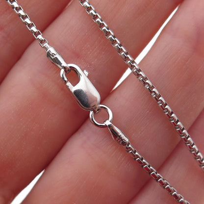 925 Sterling Silver Italy Round Box Chain Necklace 18"