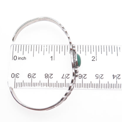 Old Pawn 925 Sterling Silver Vintage Royston Turquoise Adjustable Bracelet 6"