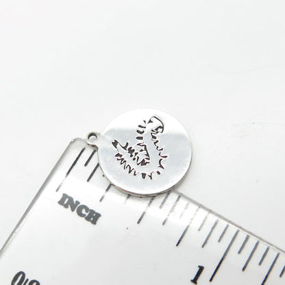 925 Sterling Silver USA Two In Town Insect Charm Pendant