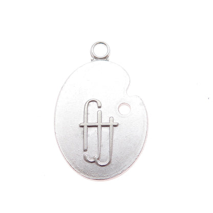 ROBBINS & CO. 925 Sterling Vintage Fashion Two Twenty Artist's Palette Pendant