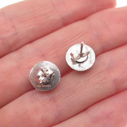 Desert Wind Sterling Silver Vintage Southwestern Real Turquoise Stud Earrings