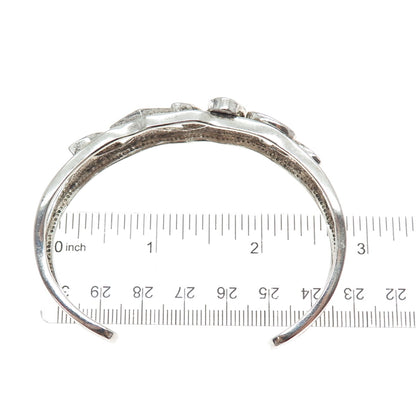 WHITNEY KELLY 925 Sterling Silver Vintage Real Opal Inlay Adjustable Bracelet 7"