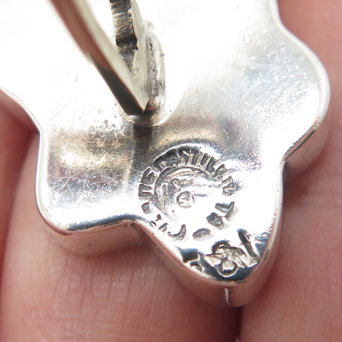 LOS CASTILLO Sterling Silver Vintage Mexico Tribal Horse Shadow Box Cufflinks