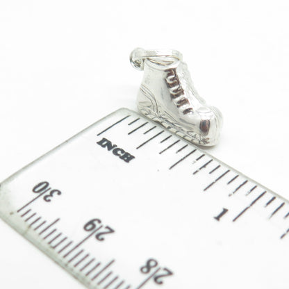 925 Sterling Silver Vintage Italy Boot Shoe 3D Charm Pendant