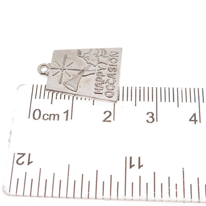 925 Sterling Silver Vintage Happy Occasion Charm Pendant