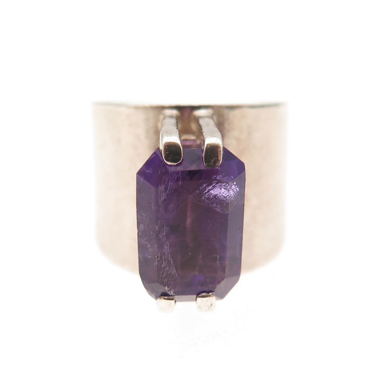 Guayasamin & Taller 925 Sterling Silver Vintage Real Amethyst Ring Size 6.5