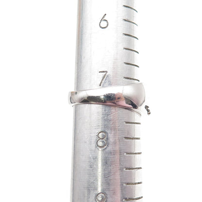 925 Sterling Silver Real Round-Cut Black Spinel Multi-Row Ring Size 7.5