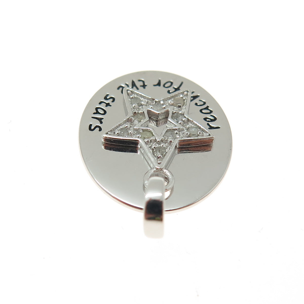 HAN 925 Sterling Silver Real Diamond "Reach For The Stars" Minimalist Pendant