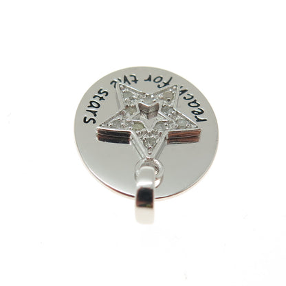 HAN 925 Sterling Silver Real Diamond "Reach For The Stars" Minimalist Pendant