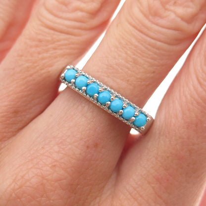 Chuck Clemency 925 Sterling Silver Real Sleeping Beauty Turquoise Ring Size 8