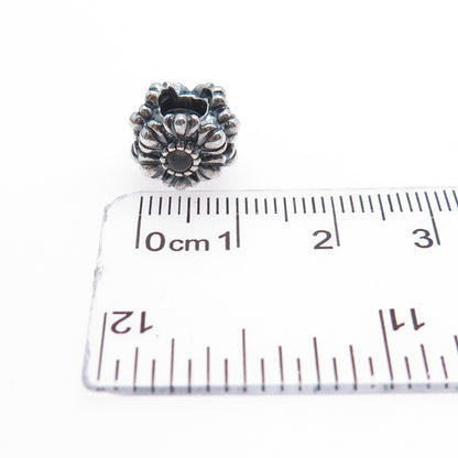 PANDORA Sterling Silver Real Moonstone Birthday Blooms April Slide Bead Charm