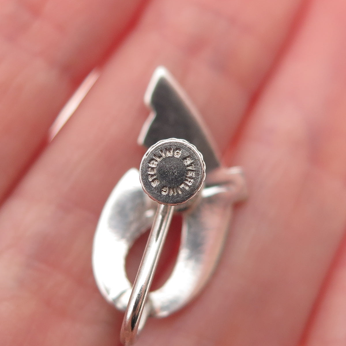 925 Sterling Silver 2-Tone Vintage Modernist Screw Back Earrings