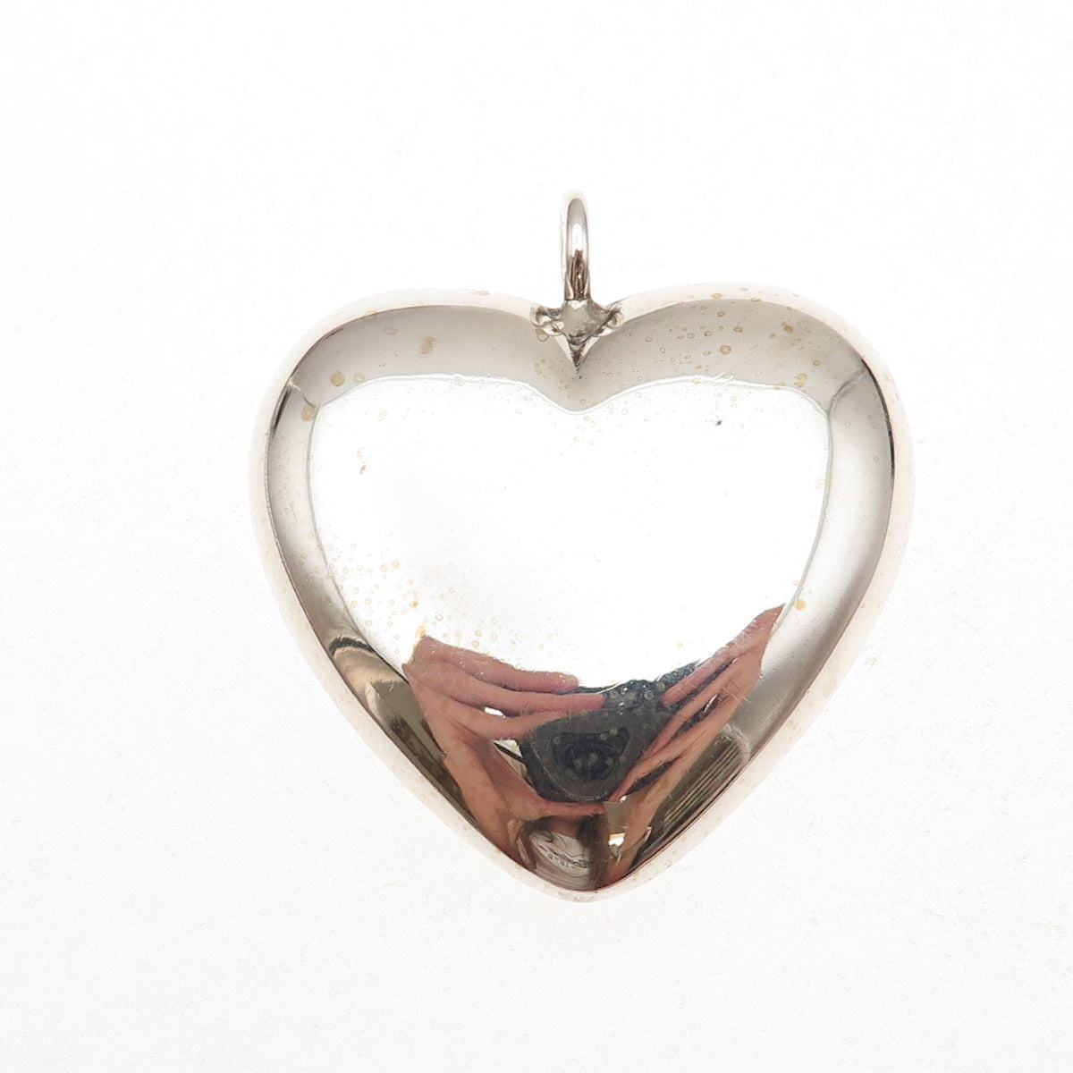 925 Sterling Silver Vintage Mexico Puffy Heart Pendant