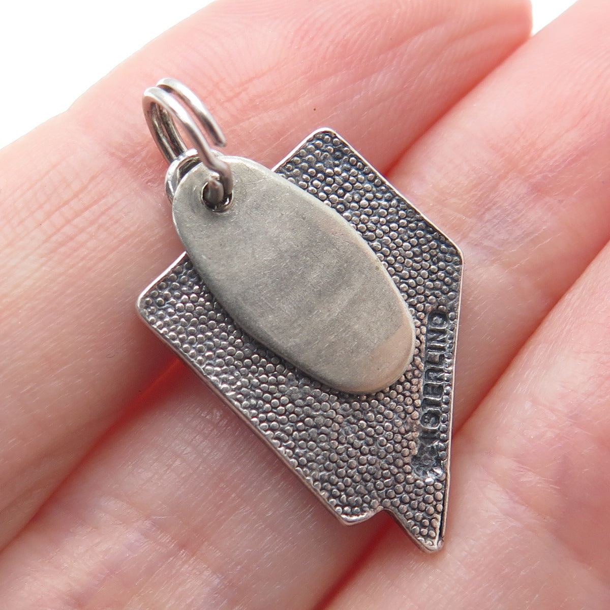 MAISELS INDIAN TRADING Sterling Silver Vintage Nevada State Map Charm Pendant