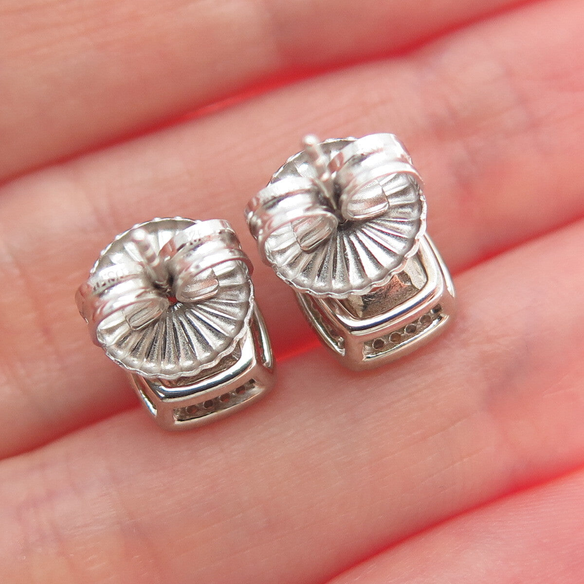925 Sterling Silver Radiant-Cut Canary & Round-Cut White C Z Earrings