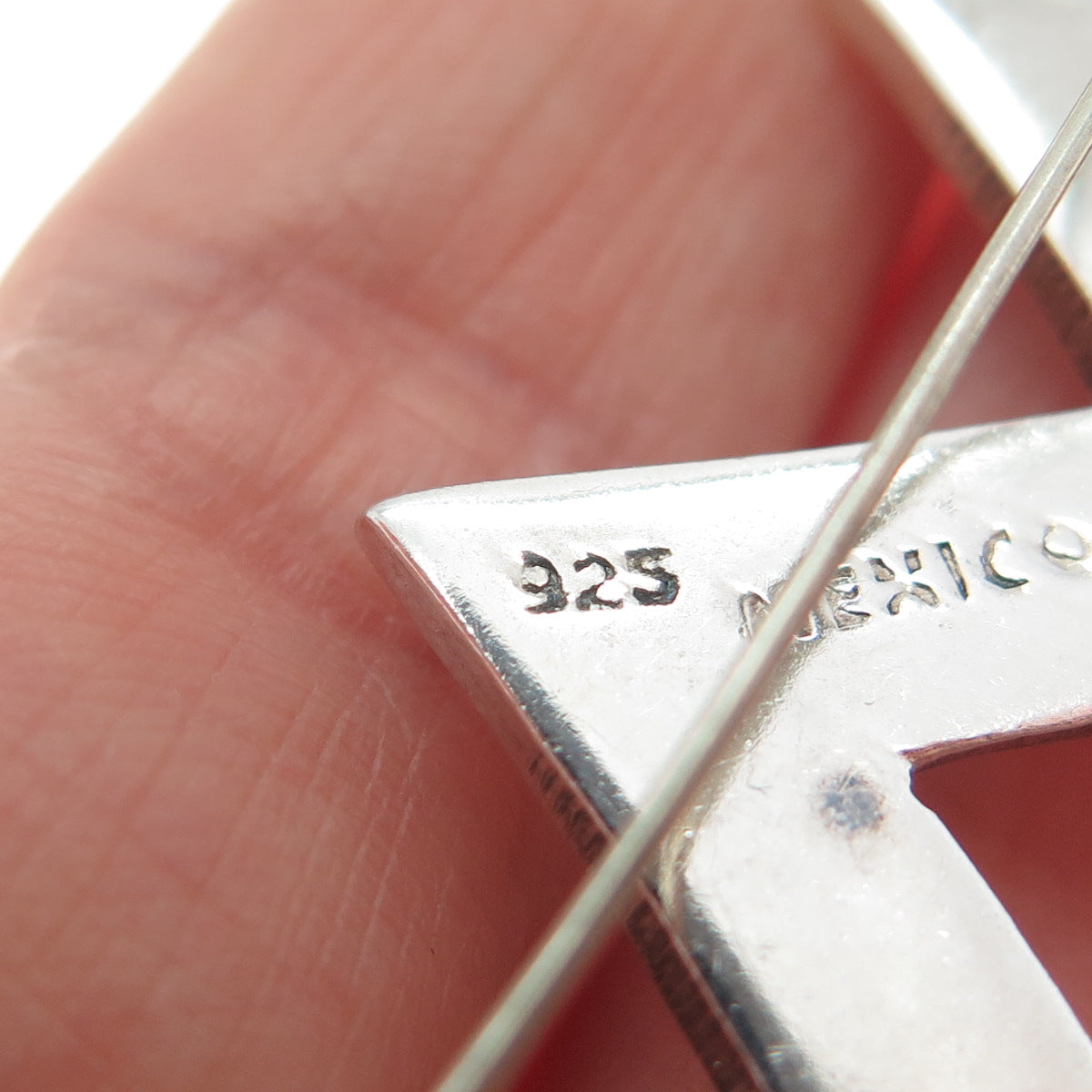 925 Sterling Silver Vintage Mexico Modernist Zig Zag Pin Brooch