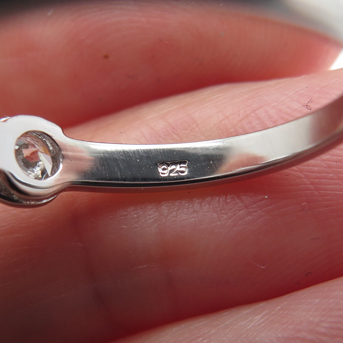 925 Sterling Silver Round-Cut C Z Engagement Ring Size 8
