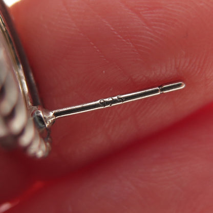 FD Felicia 925 Sterling Vintage Real Blue Topaz & Faux Pearl Omega Back Earrings