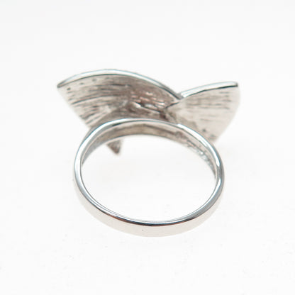 925 Sterling Silver Round-Cut C Z Modernist Wings Ring Size 8