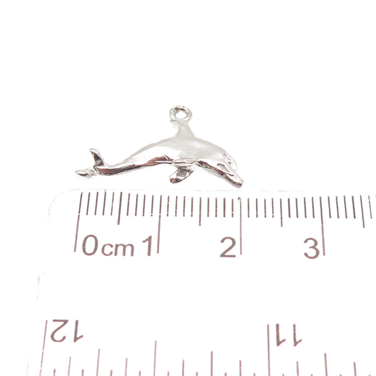 925 Sterling Silver Vintage Friendly Dolphin 3D Mini Charm Pendant